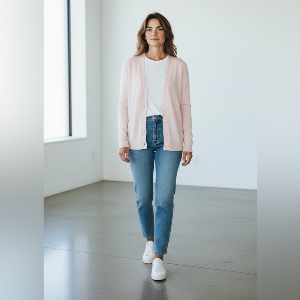 C by Bloomingdale's cashmere pink cardigan